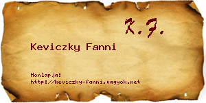 Keviczky Fanni névjegykártya