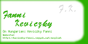 fanni keviczky business card